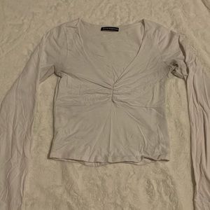 Brandy Melville White Gina Long Sleeve Top